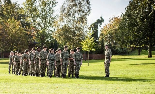 CCF students in the school grounds