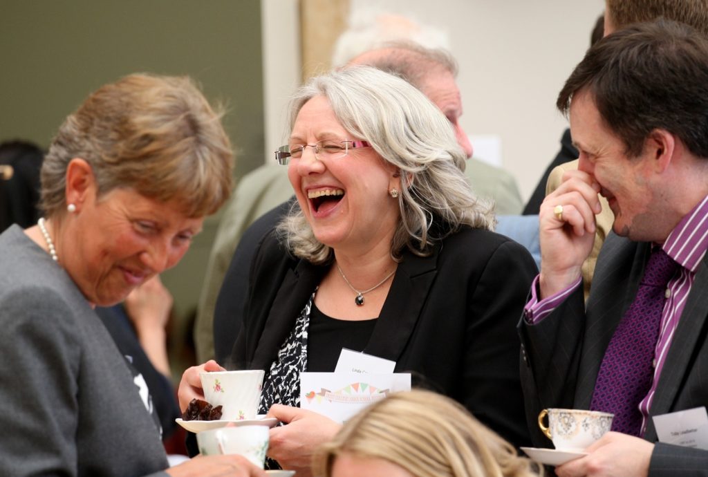 Old Tridents enjoying themselves at a reunion event