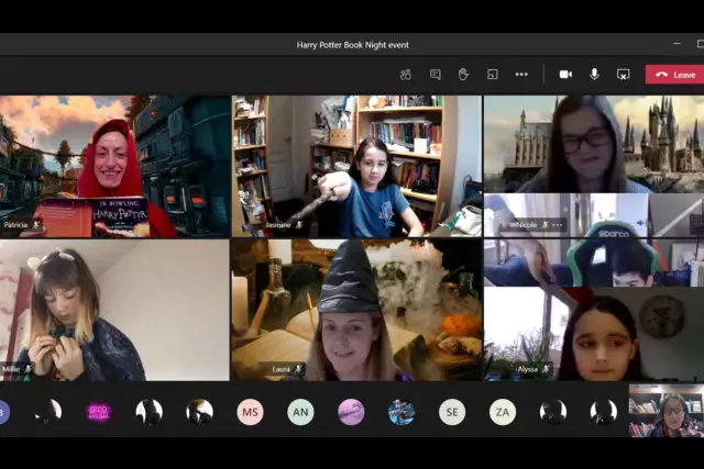 Children attending an online event on Microsoft Teams