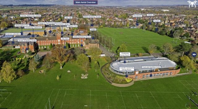 Aerial view of the school grounds