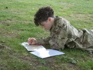 A Year 9 CCF Cadet map reading for the CCF House Challenge