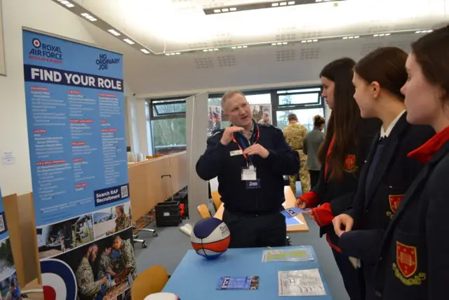 Careers fair stall from the RAF