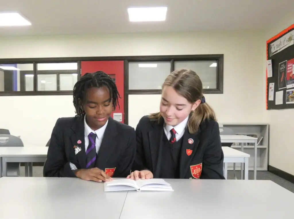 Year 7 girls study books