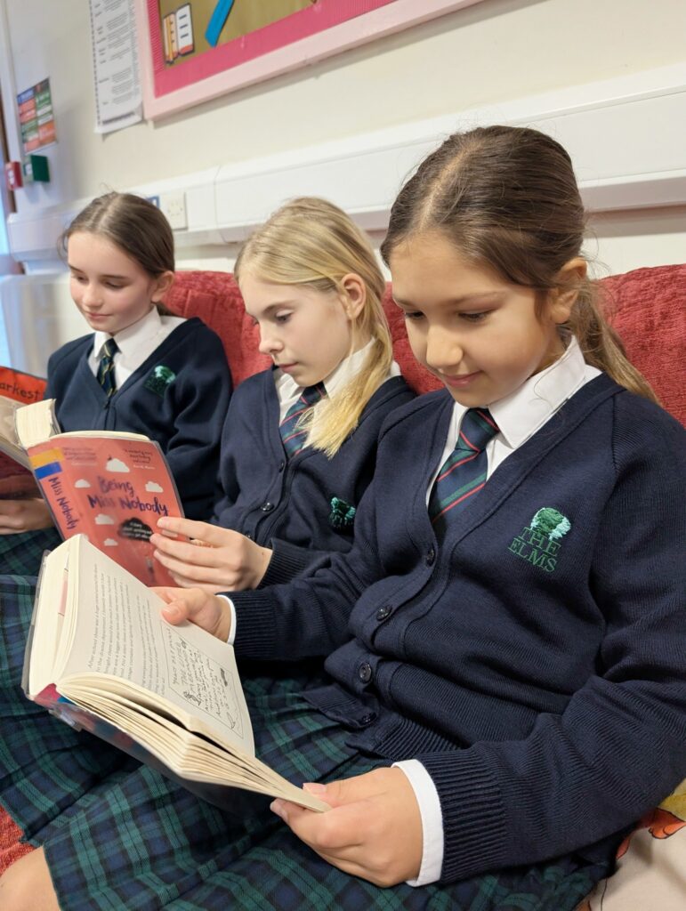 Elms Junior girls reading
